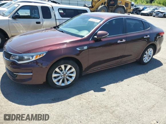 2018 Kia Optima LX with VIN 5XXGT4L36JG259580, listed as a Copart auction lot 63820585 with 115,066 mi miles and Salvage title. Bid and sale history available at DreamBid. Image 1.