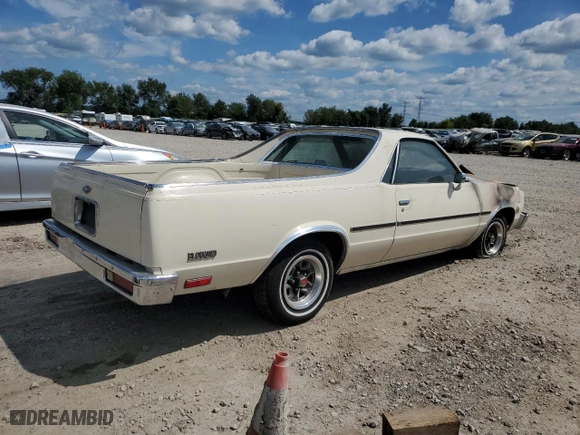 1983 Chevrolet El Camino with VIN 1GCCW8094DR284467, listed as a Copart auction lot 68342674 with 0 mi miles and Salvage Title. Bid and sale history available at carsss.com. Image 3.