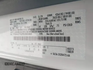 2024 Ford Transit Passenger XL с VIN 1FBAX2Y82RKA83460, выставлен на аукционе IAAI как лот 41840551 с пробегом 19 106 миль миль и . История ставок и продаж доступна на DreamBid. Изображение 9.