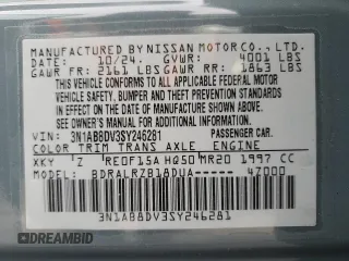 2025 Nissan Sentra SR with VIN 3N1AB8DV3SY246281, listed as a Copart auction lot 42156675 with 668 mi miles and Salvage Title. Bid and sale history available at DreamBid. Image 13.