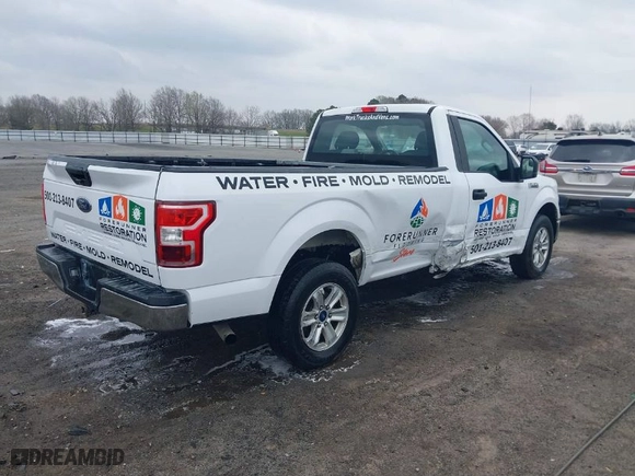 2019 Ford F-150 XL with VIN 1FTMF1C53KKD08509, listed as a IAAI auction lot 41742988 with 98,470 mi miles. Bid and sale history available at carsss.com. Image 4.