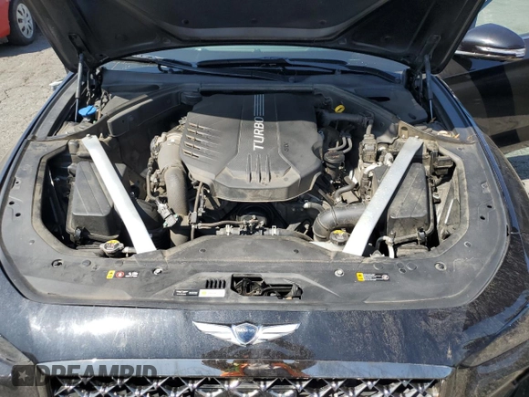 2019 Genesis G70 3.3T Advanced with VIN KMTG34LE8KU015587, listed as a Copart auction lot 69414314 with 66,554 mi miles and Salvage Title. Bid and sale history available at carsss.com. Image 12.