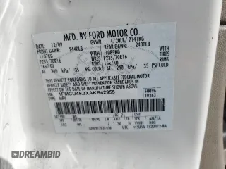 2010 Ford Escape Hybrid with VIN 1FMCU4K3XAKB42955, listed as a Copart auction lot 57533165 with 389,929 mi miles and Clean title. Bid and sale history available at DreamBid. Image 13.