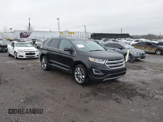 2015 Ford Edge Titanium with VIN 2FMPK4K80FBB70218, listed as a IAAI auction lot 41858298 with 111,130 mi miles. Bid and sale history available at carsss.com. Image 1.