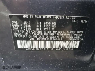 2015 Subaru Legacy 2.5i Limited with VIN 4S3BNAJ64F3016731, listed as a Copart auction lot 48060425 with 118,371 mi miles and Salvage Title. Bid and sale history available at carsss.com. Image 14.