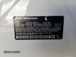 2021 BMW X3 M with VIN 5YMTS0C04M9F31197, listed as a Copart auction lot 88152975 with 0 mi miles and Salvage Title. Bid and sale history available at carsss.com. Image 13.