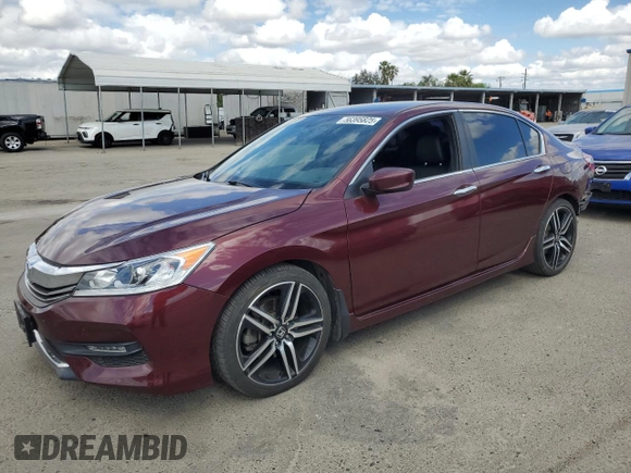 2016 Honda Accord Sport with VIN 1HGCR2F57GA199216, listed as a Copart auction lot 56395825 with 108,837 mi miles and Salvage title. Bid and sale history available at DreamBid. Image 1.