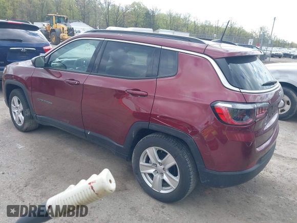 2022 Jeep Compass Latitude with VIN 3C4NJCBB2NT139933, listed as a IAAI auction lot 41886634 with 28,144 mi miles and . Bid and sale history available at DreamBid. Image 3.