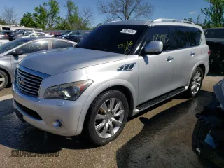 2011 Infiniti QX56 7-passenger with VIN JN8AZ2NEXB9002920, listed as a Copart auction lot 50844654 with 189,495 mi miles and Salvage Title. Bid and sale history available at carsss.com. Image 1.