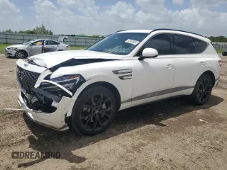 2024 Genesis GV80 Prestige Signature с VIN KMUHCESC3RU173836, выставлен на аукционе Copart как лот 65468934 с пробегом 10 861 миль миль и Списание • Salvage title. История ставок и продаж доступна на DreamBid. Изображение 1.