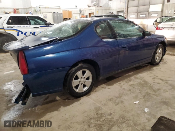 2006 Chevrolet Monte Carlo LT 3.5L with VIN 2G1WM15K769184360, listed as a Copart auction lot 50596105 with 259,503 mi miles and Salvage Title. Bid and sale history available at carsss.com. Image 3.