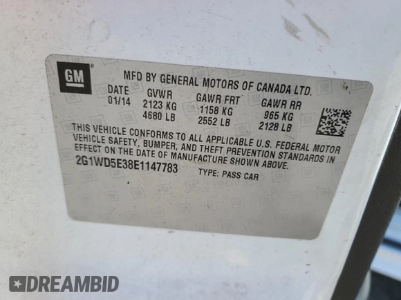 2014 Chevrolet Impala Police Police z VIN 2G1WD5E38E1147783, wystawiony jako Copart lot #50843225 z przebiegiem 56 941 mil mil oraz Czysty tytuł • Clean title. Historia ofert i sprzedaży dostępna na DreamBid. Obrazek 12.