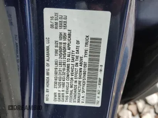2017 Honda Ridgeline RTL with VIN 5FPYK3F57HB011597, listed as a Copart auction lot 49307885 with 140,157 mi miles and Salvage title. Bid and sale history available at DreamBid. Image 14.