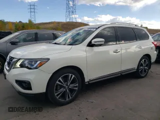 2018 Nissan Pathfinder Platinum with VIN 5N1DR2MM8JC666874, listed as a Copart auction lot 76594074 with 258,012 mi miles and Salvage title. Bid and sale history available at DreamBid. Image 1.