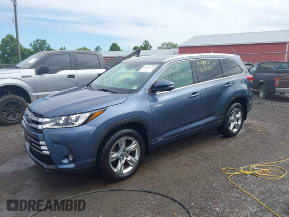 2019 Toyota Highlander Hybrid Limited with VIN 5TDDGRFH9KS062723, listed as a IAAI auction lot 42634638 with 142,875 mi miles and . Bid and sale history available at DreamBid. Image 2.