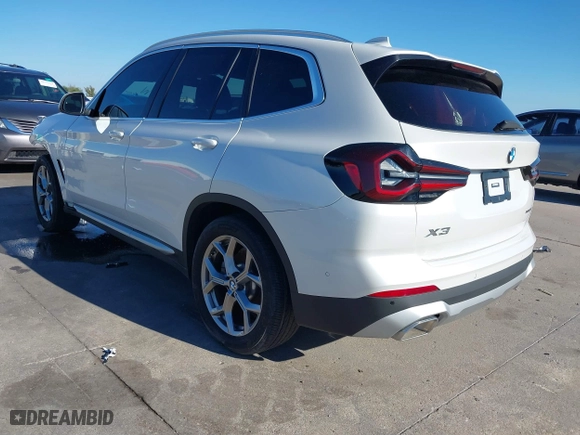 2023 BMW X3 xDrive30i with VIN 5UX53DP06P9R03848, listed as a IAAI auction lot 40777383 with 4,377 mi miles. Bid and sale history available at carsss.com. Image 3.