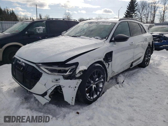 2022 Audi e-tron Premium with VIN WA1AAAGE4NB023103, listed as a Copart auction lot 43551575 with 97,461 mi miles and Salvage Title. Bid and sale history available at DreamBid. Image 1.