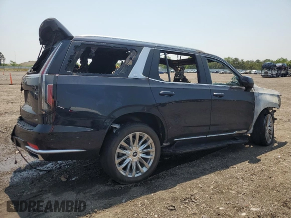 2023 Cadillac Escalade 4WD Premium Luxury with VIN 1GYS4BKL7PR384973, listed as a Copart auction lot 60155425 with Not provided miles and Salvage title. Bid and sale history available at DreamBid. Image 3.