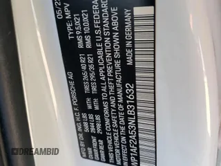 2022 Porsche Macan Turbo with VIN WP1AF2A53NLB31632, listed as a Copart auction lot 54890115 with 31,880 mi miles and Salvage title. Bid and sale history available at DreamBid. Image 14.