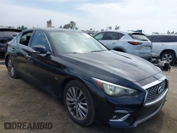 2019 Infiniti Q50 Luxe with VIN JN1EV7AP9KM543079, listed as a IAAI auction lot 42244113 with 36,291 mi miles and . Bid and sale history available at DreamBid. Image 1.