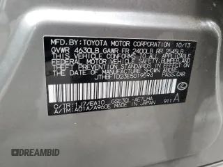 2014 Lexus IS with VIN JTHBF1D23E5019594, listed as a Copart auction lot 53524395 with 41,798 mi miles and Salvage Title. Bid and sale history available at carsss.com. Image 14.