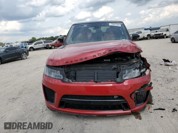 2022 Land Rover Range Rover Sport SVR with VIN SALWZ2RE6NA219923, listed as a Copart auction lot 72841544 with 48,211 mi miles and Salvage Title. Bid and sale history available at DreamBid. Image 5.