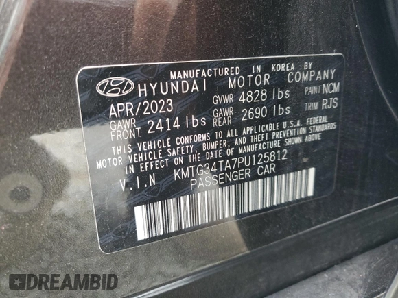 2023 Genesis G70 2.0T с VIN KMTG34TA7PU125812, выставлен на аукционе Copart как лот 58429325 с пробегом 32 317 миль миль и Списание • Salvage title. История ставок и продаж доступна на DreamBid. Изображение 12.