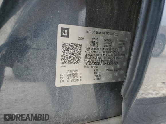 2019 Chevrolet Colorado 2WD LT with VIN 1GCGSCEA4K1309477, listed as a Copart auction lot 50463555 with 98,708 mi miles and Clean title. Bid and sale history available at DreamBid. Image 12.