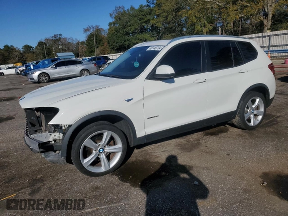 2017 BMW X3 sDrive28i with VIN 5UXWZ7C39H0V92670, listed as a Copart auction lot 86140754 with 107,846 mi miles and Salvage Title. Bid and sale history available at carsss.com. Image 1.