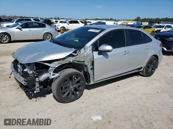 2025 Toyota Corolla SE with VIN 5YFS4MCEXSP227488, listed as a Copart auction lot 47110405 with 1,231 mi miles and Salvage Title. Bid and sale history available at carsss.com. Image 1.