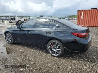 2021 Infiniti Q50 Red Sport 400 with VIN JN1FV7DR3MM881078, listed as a Copart auction lot 71309394 with 28,516 mi miles and Salvage Title. Bid and sale history available at carsss.com. Image 2.