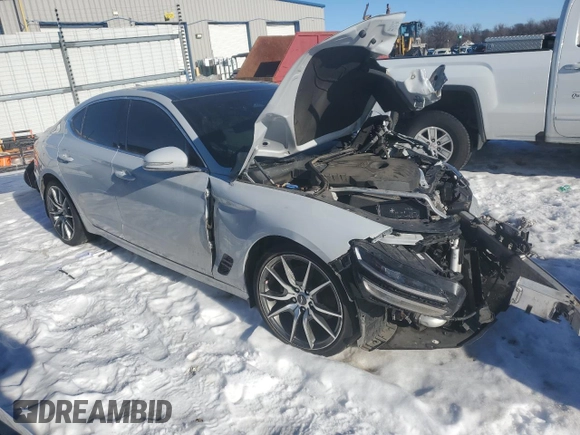 2022 Genesis G70 2.0T with VIN KMTG34TA9NU098058, listed as a Copart auction lot 88098465 with 0 mi miles and Salvage Title. Bid and sale history available at carsss.com. Image 4.