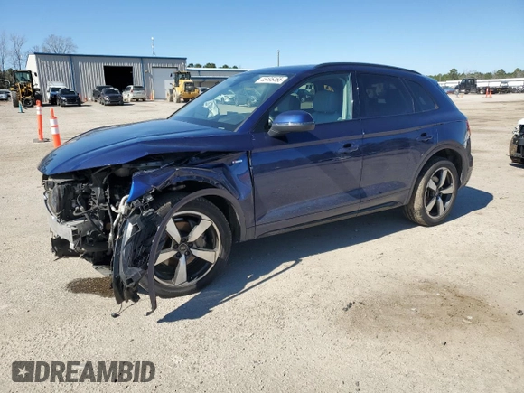 2022 Audi Q5 S line Prestige with VIN WA1FAAFY0N2003089, listed as a Copart auction lot 45195465 with 48,293 mi miles and Salvage Title. Bid and sale history available at carsss.com. Image 1.