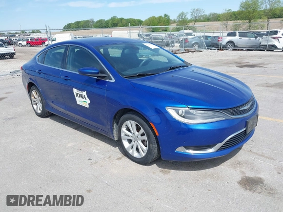 2015 Chrysler 200 Limited with VIN 1C3CCCAB6FN697289, listed as a IAAI auction lot 42245255 with 128,540 mi miles and . Bid and sale history available at DreamBid. Image 1.