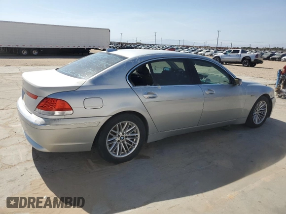 2005 BMW 7 Series 745Li with VIN WBAGN63535DS58696, listed as a Copart auction lot 57582104 with Not Provided miles and Clean Title. Bid and sale history available at DreamBid. Image 3.