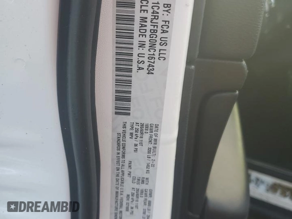 2022 Jeep Grand Cherokee WK Limited with VIN 1C4RJFBG0NC167434, listed as a Copart auction lot 74927384 with 0 mi miles and Salvage Title. Bid and sale history available at carsss.com. Image 14.