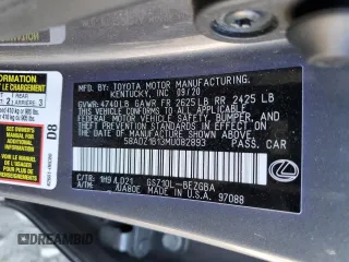 2021 Lexus ES with VIN 58ADZ1B13MU082893, listed as a Copart auction lot 47196845 with 88,342 mi miles and Salvage Title. Bid and sale history available at carsss.com. Image 13.
