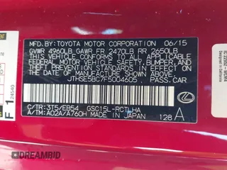2015 Lexus RC 350 F Sport with VIN JTHSE5BC7F5004605, listed as a IAAI auction lot 41730394 with 68,713 mi miles and . Bid and sale history available at DreamBid. Image 9.