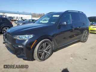 2021 BMW X7 M50i with VIN 5UXCX6C02M9E73795, listed as a Copart auction lot 48570195 with 46,624 mi miles and Salvage Title. Bid and sale history available at carsss.com. Image 1.