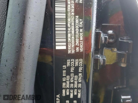 2017 Maserati Levante z VIN ZN661XUA0HX238614, wystawiony jako Copart lot #43611135 z przebiegiem 96 417 mil mil oraz Szkoda całkowita • Salvage title. Historia ofert i sprzedaży dostępna na DreamBid. Obrazek 15.