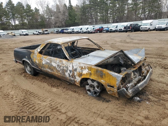 1985 Chevrolet El Camino with VIN 3GCCW80H9FS905600, listed as a Copart auction lot 54216685 with 0 mi miles and Salvage Title. Bid and sale history available at carsss.com. Image 4.