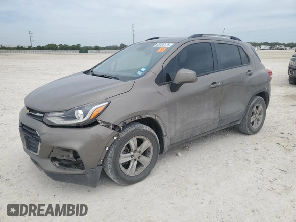 2021 Chevrolet Trax LT with VIN KL7CJLSB3MB306708, listed as a Copart auction lot 53708175 with 133,168 mi miles and Clean Title. Bid and sale history available at carsss.com. Image 1.