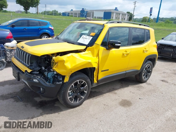 2023 Jeep Renegade Upland with VIN ZACNJDB13PPP56620, listed as a IAAI auction lot 42344453 with 32,308 mi miles and . Bid and sale history available at DreamBid. Image 2.