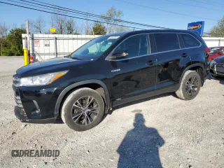 2019 Toyota Highlander Hybrid LE with VIN 5TDBGRFH1KS061296, listed as a Copart auction lot 53245505 with 92,120 mi miles and Salvage title. Bid and sale history available at DreamBid. Image 1.