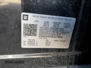 2020 Chevrolet Equinox LT z VIN 2GNAXVEX6L6178856, wystawiony jako Copart lot #50507015 z przebiegiem 44 610 mil mil oraz Szkoda całkowita • Salvage title. Historia ofert i sprzedaży dostępna na DreamBid. Obrazek 13.