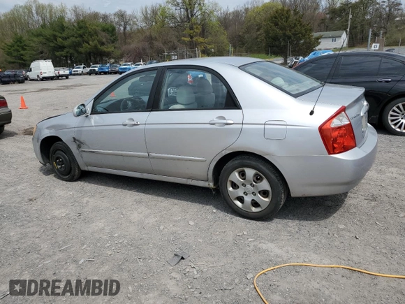 2004 Kia Spectra LX with VIN KNAFE121245031019, listed as a Copart auction lot 52960135 with 183,016 mi miles and Salvage Title. Bid and sale history available at carsss.com. Image 2.