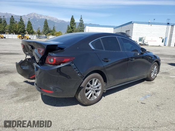 2025 Mazda 3 S with VIN 3MZBPAAM0SM453639, listed as a Copart auction lot 48355455 with 3,589 mi miles and Salvage Title. Bid and sale history available at DreamBid. Image 3.
