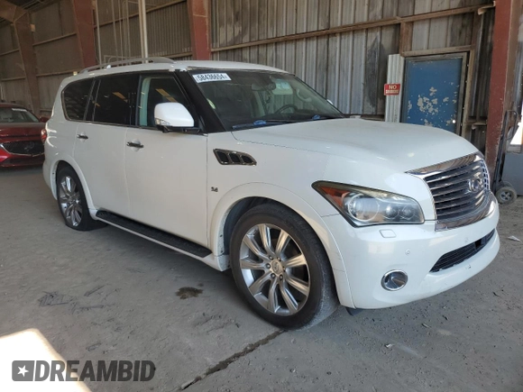 2014 Infiniti QX80 with VIN JN8AZ2NF1E9554013, listed as a Copart auction lot 58436654 with 0 mi miles and Clean Title. Bid and sale history available at carsss.com. Image 4.