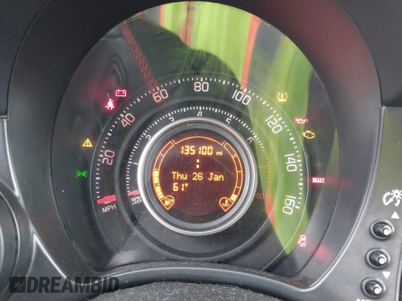 2013 FIAT 500 Abarth with VIN 3C3CFFJH5DT693468, listed as a IAAI auction lot 42050188 with 135,100 mi miles. Bid and sale history available at carsss.com. Image 7.
