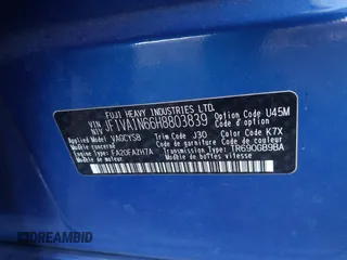 2017 Subaru WRX Limited z VIN JF1VA1N66H8803839, wystawiony jako IAAI lot #40997240 z przebiegiem 102 595 mil mil oraz . Historia ofert i sprzedaży dostępna na DreamBid. Obrazek 9.